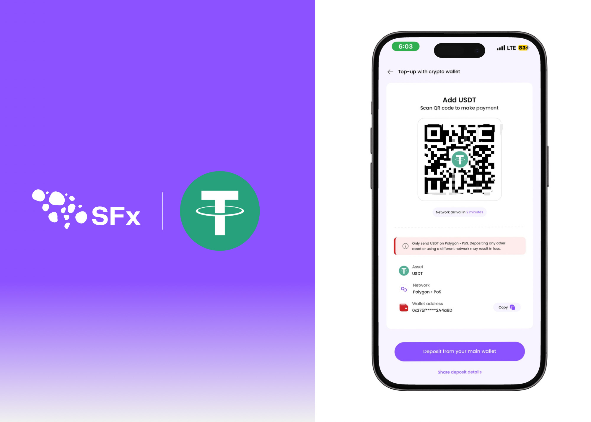 SFX Introduces Direct USDT Deposit Into Virtual Card Wallet Via Polygon Network