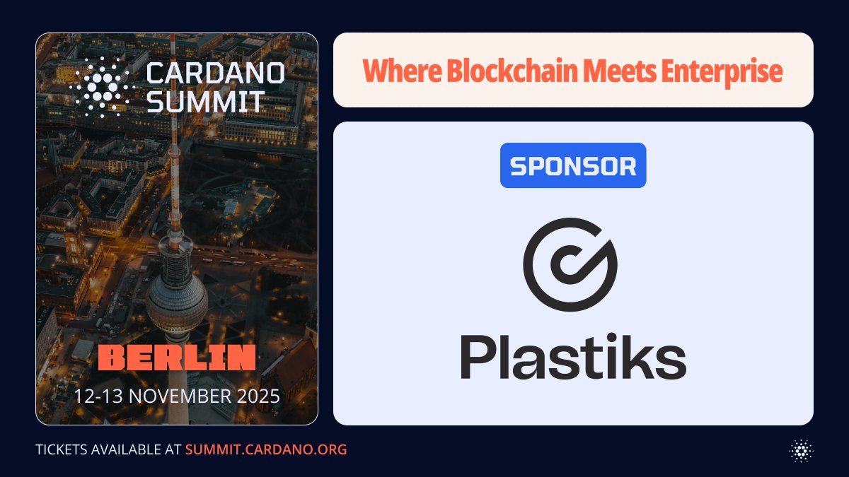 Plastiks joins as an official sponsor of Cardano Summit 2025 in Berlin