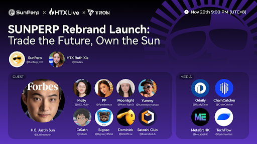 From Platform to Ecosystem, SunPerp Rebrands as SunX: Justin Sun on the DEX's Long-Term Vision and Global Expansion