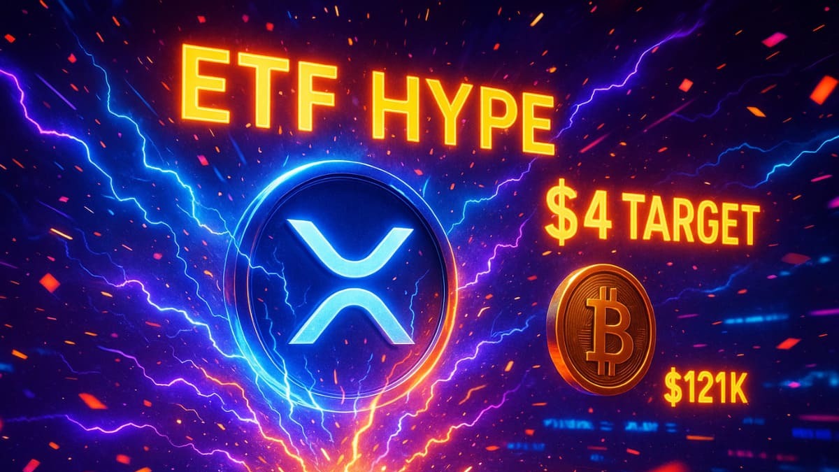XRP ETF Buzz Builds — Ripple Price Eyes $4 While Bitcoin Consolidates Above $121K