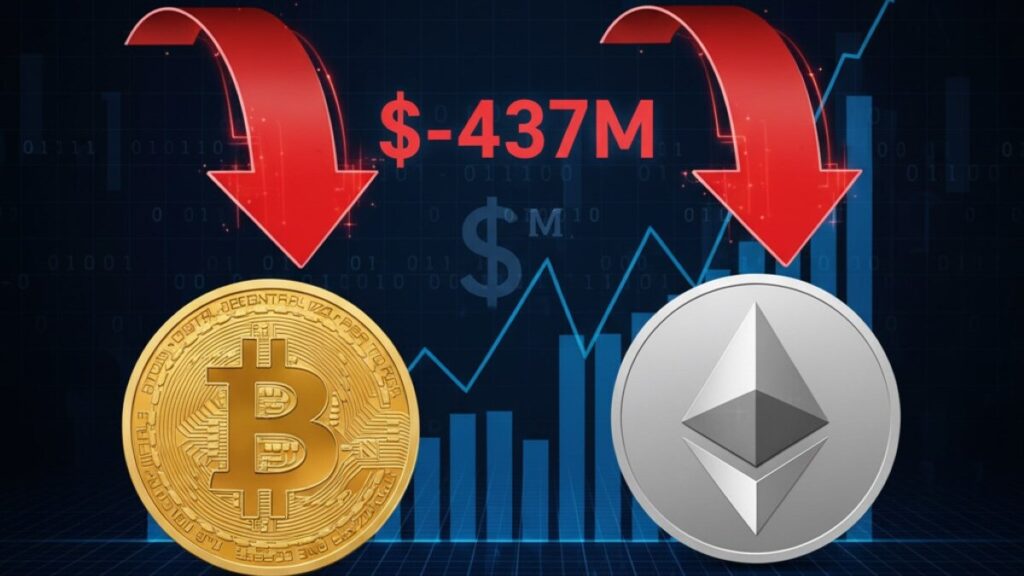 $437M Exodus Hits Bitcoin and Ethereum Spot ETFs in Latest Market Turn