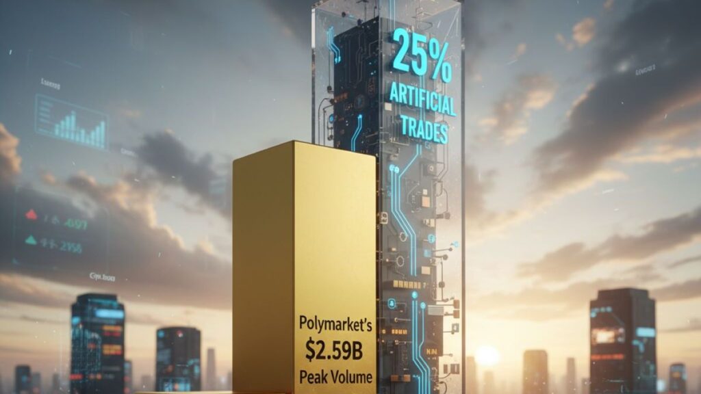 Polymarket’s $2.59B Peak Volume Includes 25% Artificial Trades, Report Shows