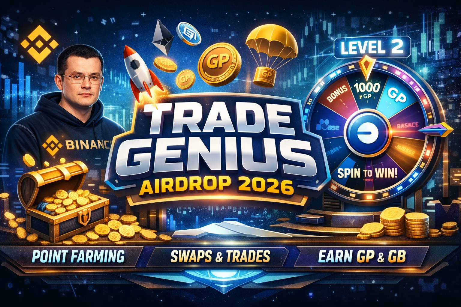 Trade Genius Airdrop Guide (Early) : Binance and CZ Project Advisor