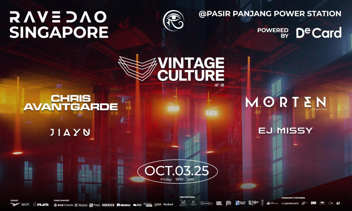 RaveDAO Brings In Vintage Culture, MORTEN, and Chris Avantgarde for Singapore's Coolest F1 Weekend Party (30 Sep)