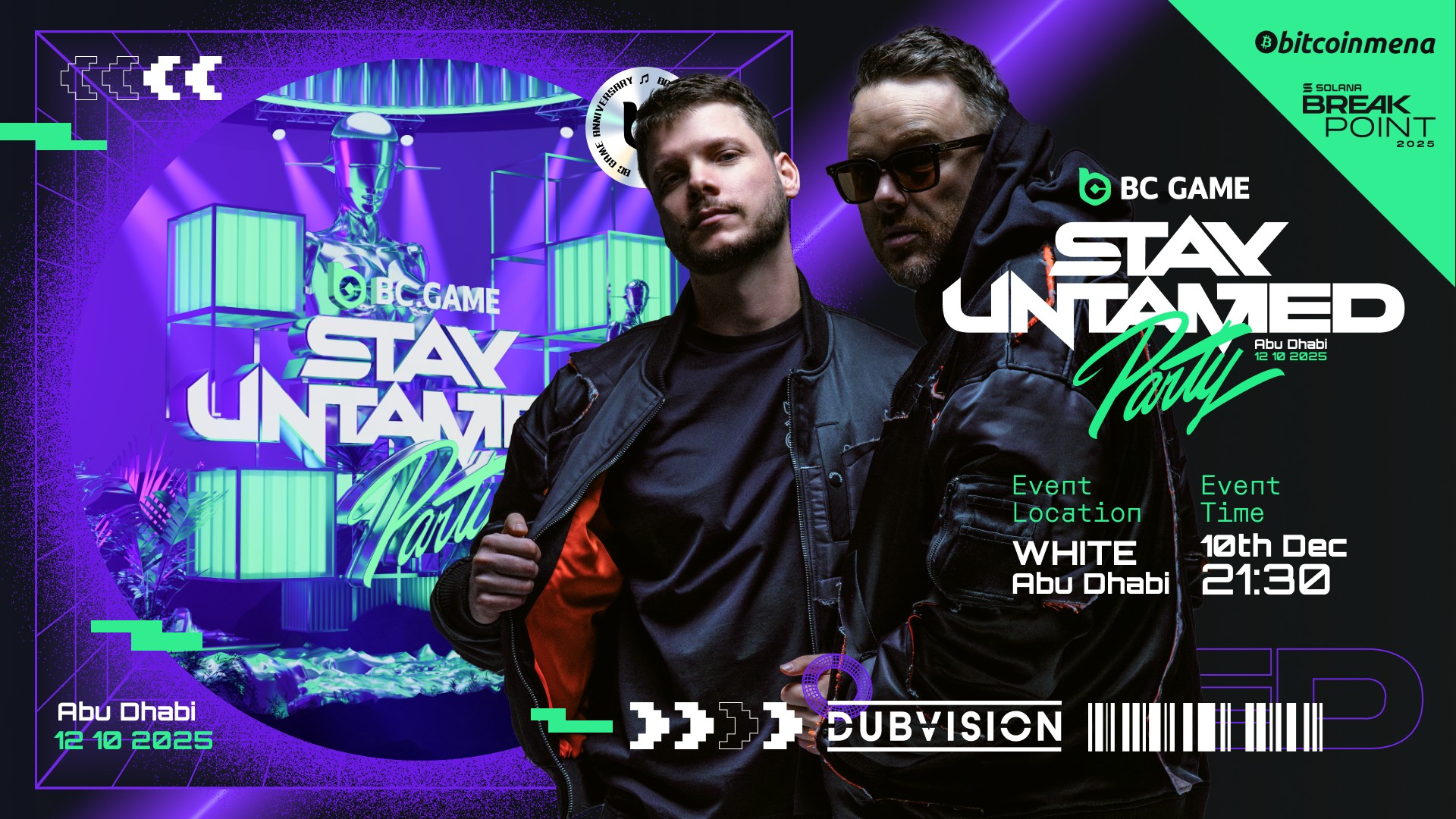 BC.GAME’s “Stay Untamed” Breakpoint Eve party tops 1,200 sign-ups, with DubVision and Mari Ferrari headlining (8 Dec)