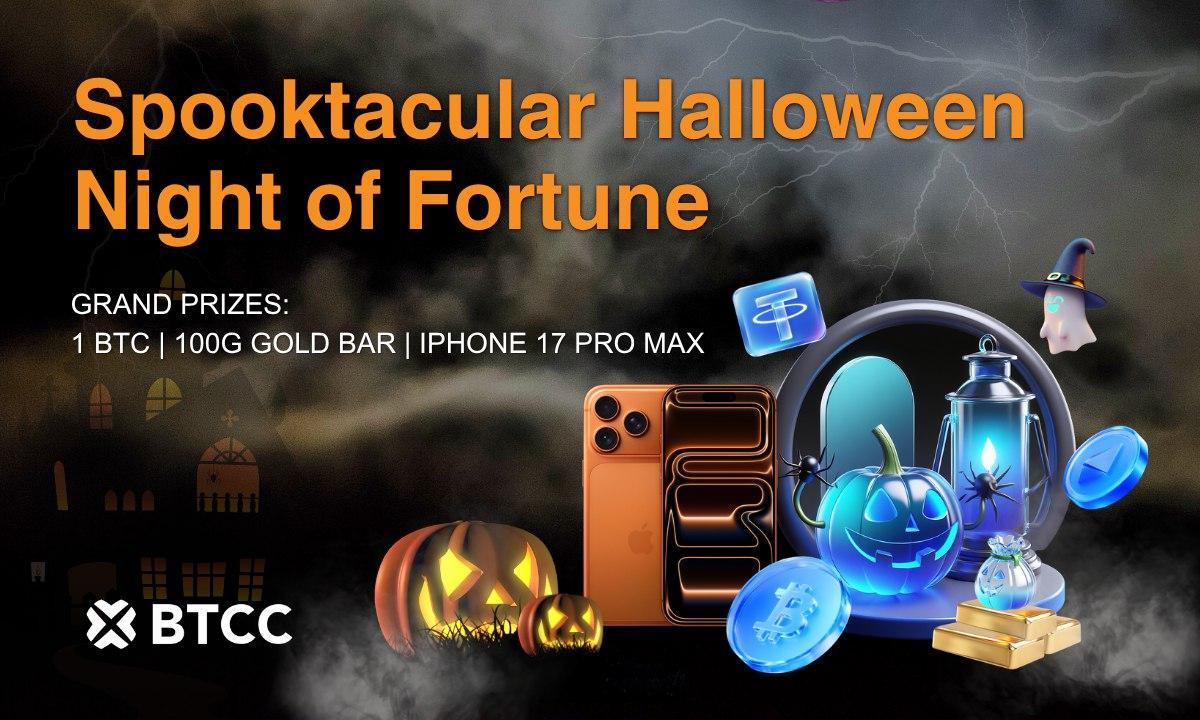 BTCC Exchange Announces Halloween Night of Fortune with Bitcoin, Gold Bars & iPhone 17 Prizes (24 Oct)