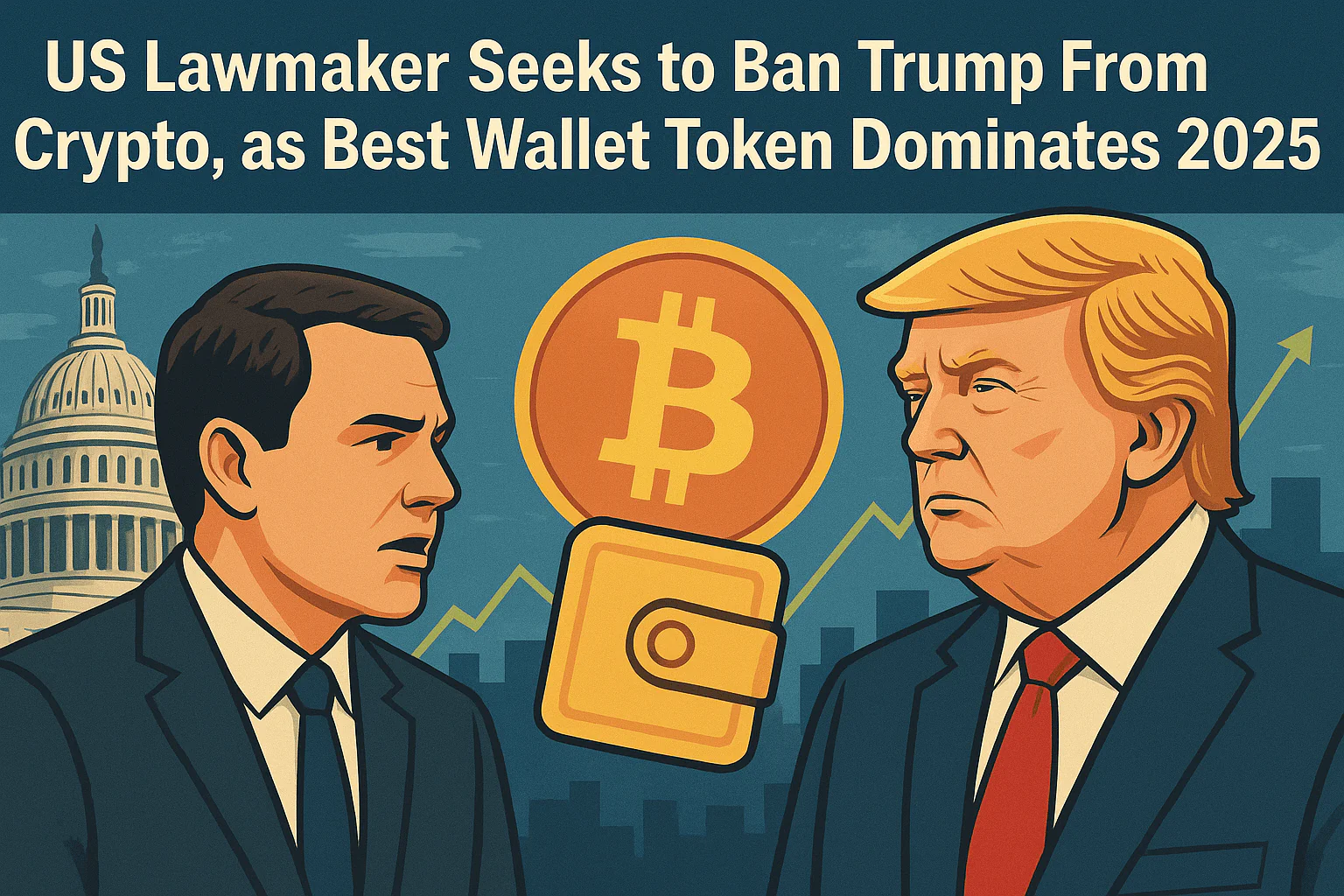 US Lawmaker Seeks to Ban Trump From Crypto, as Best Wallet Token Dominates 2025