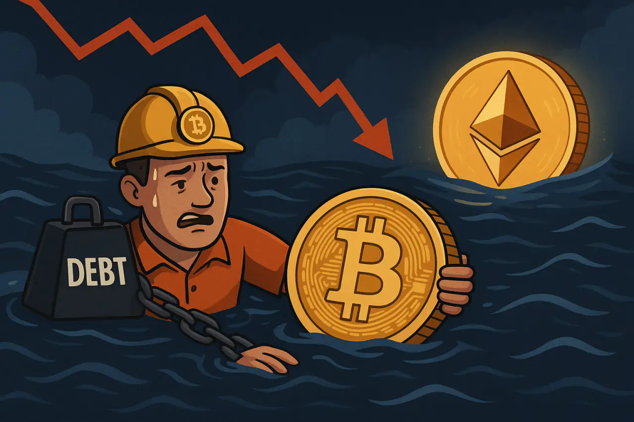Crypto Market in Fear: Bitcoin Miners Drown in Debt, Ethereum Gains Edge