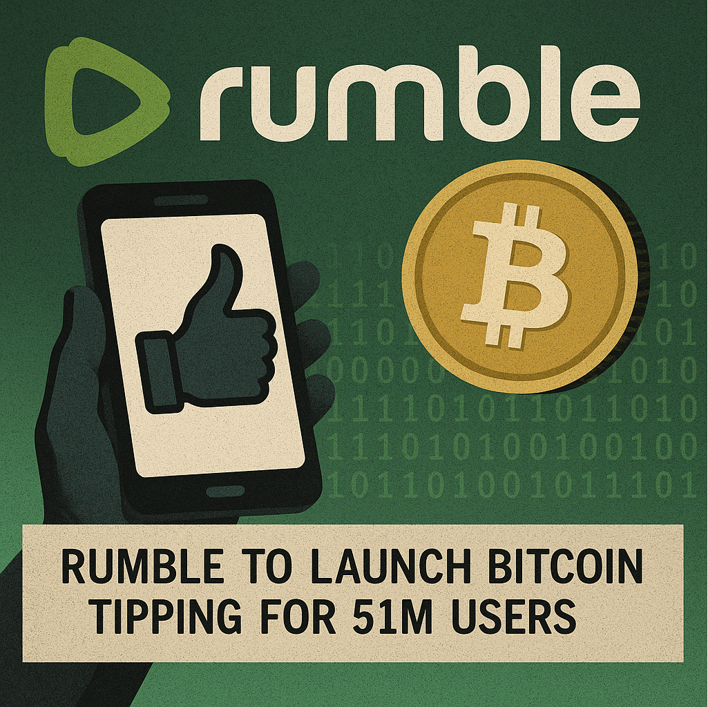 Rumble to Launch Bitcoin Tipping for 51M Users