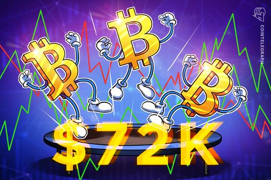 Bitcoin bounces from 50-day trend line with $72K BTC price now key focus