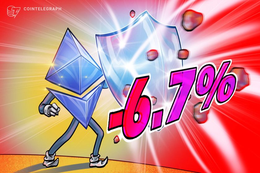 ETH down 6.7% after crypto ‘Black Monday,’ showing more resilience than alts