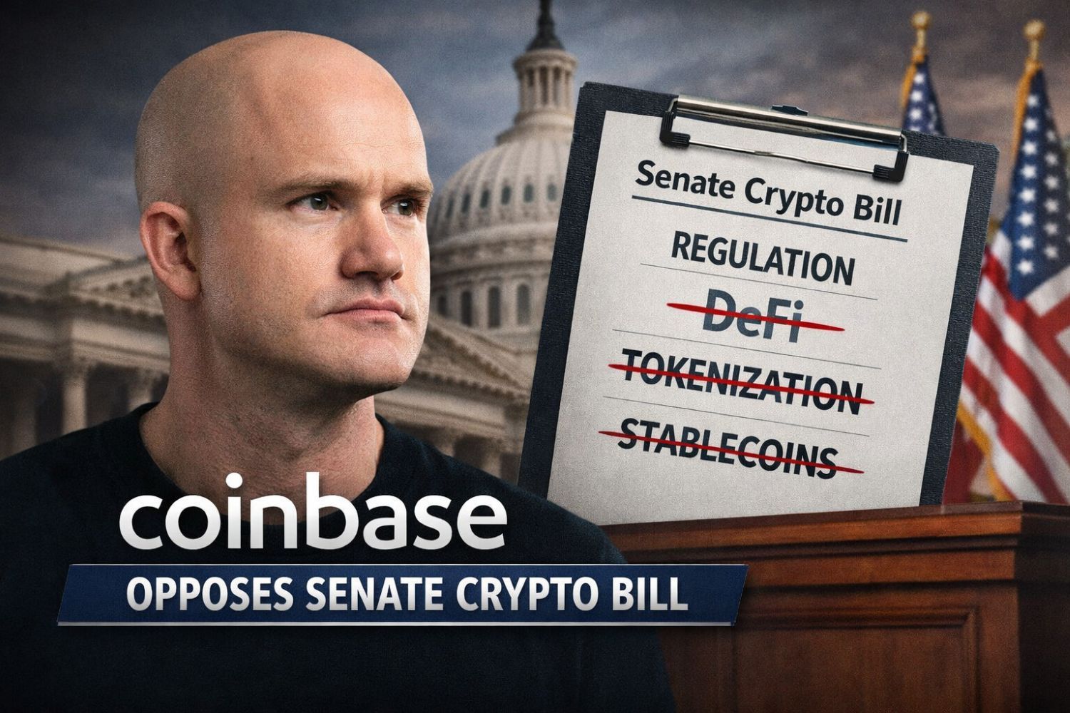 Coinbase CEO Brian Armstrong Withdraws Support For Senate Crypto Bill Calling It Worse Than Status Quo