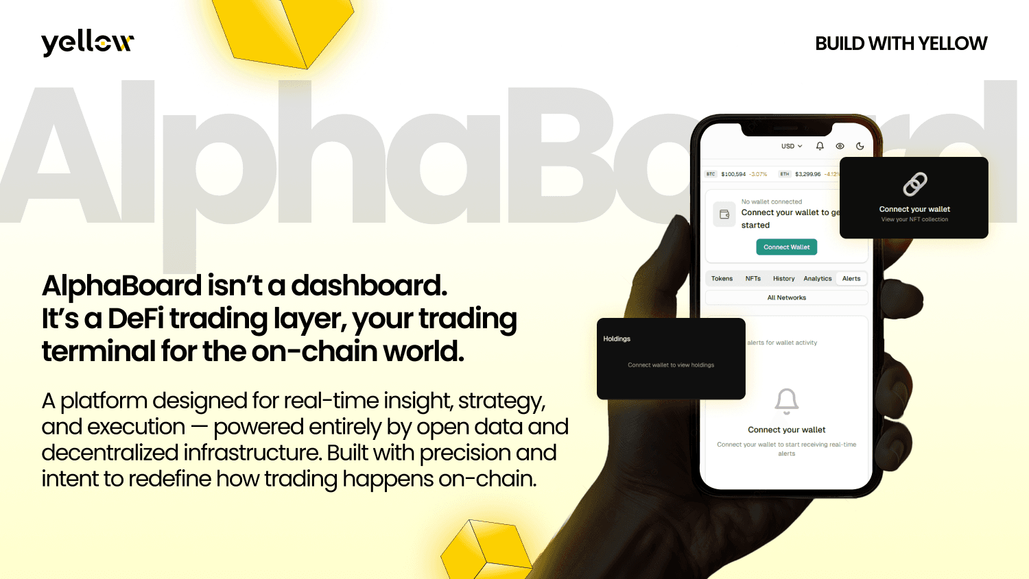 Yellow SDK Powers New AlphaBoard Trading System With Real-Time Whale Tracking, Gas Monitoring