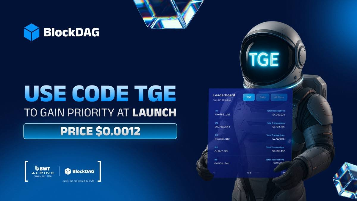 BlockDAG Outruns Solana and Polkadot With $420M Raised, Formula 1® Deal, and TGE Code