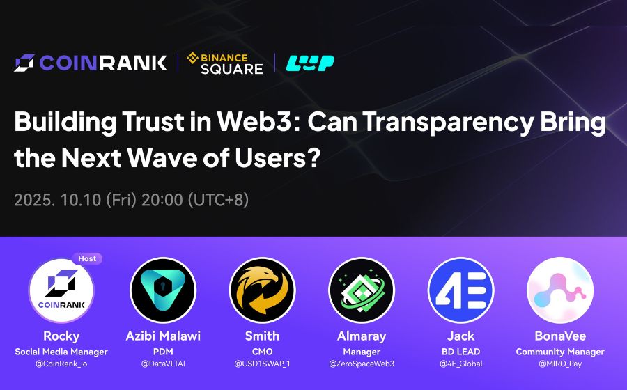 CoinRank AMA: Building Trust in Web3: Can Transparency Bring the Next Wave of Users