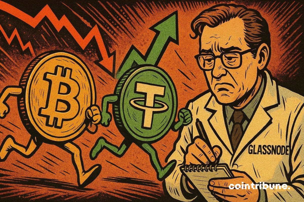 Bitcoin shows a strong negative correlation with USDT, according to Glassnode