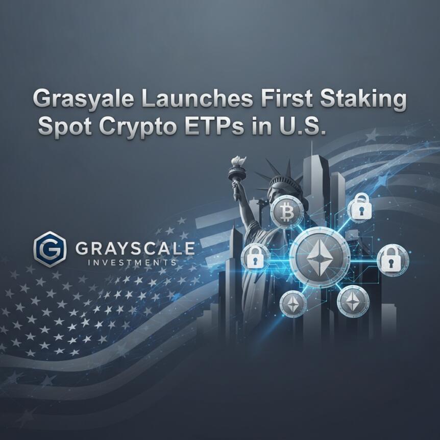 Grayscale Launches First Staking Spot Crypto ETPs in U.S.