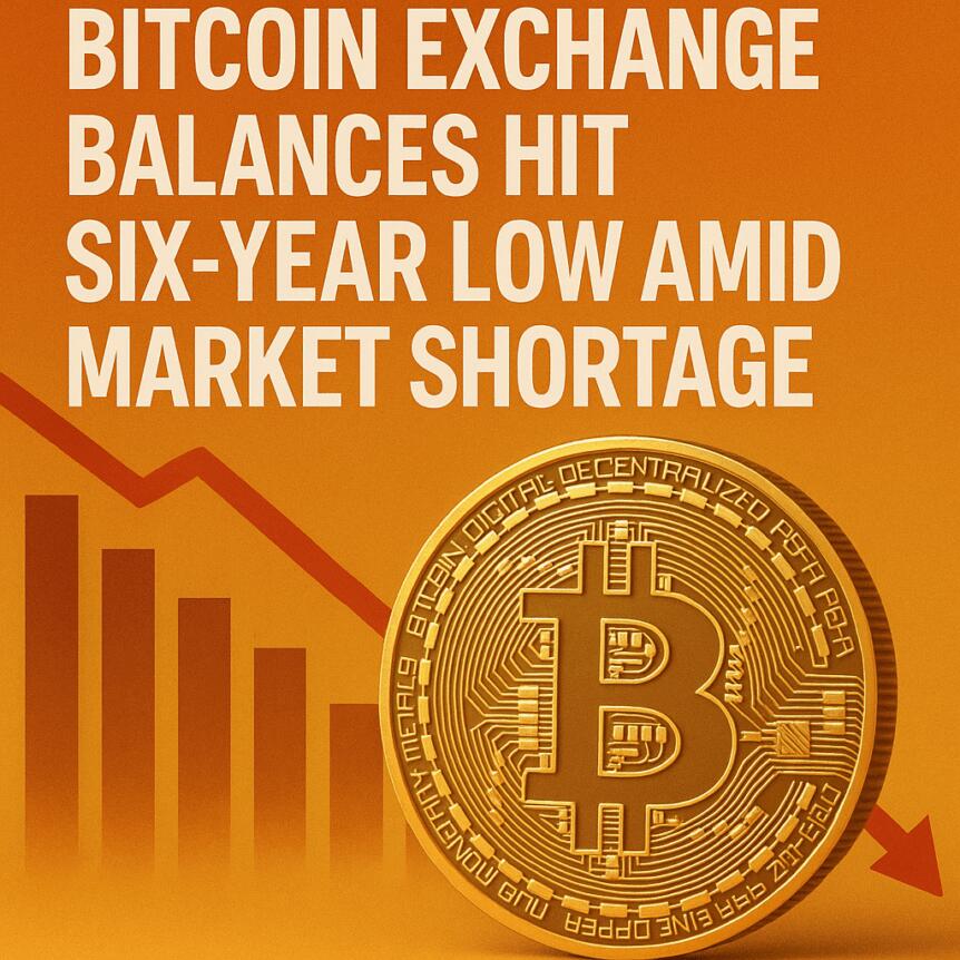 Bitcoin Exchange Balances Hit Six-Year Low Amid Market Shortage