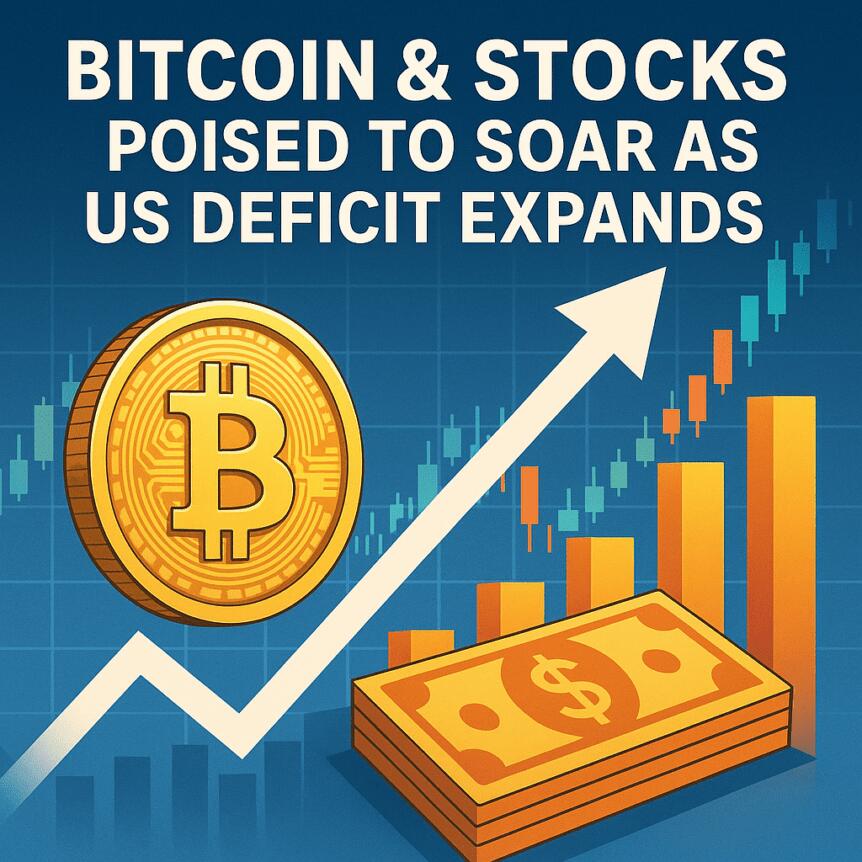 Bitcoin & Stocks poised to soar as US deficit expands