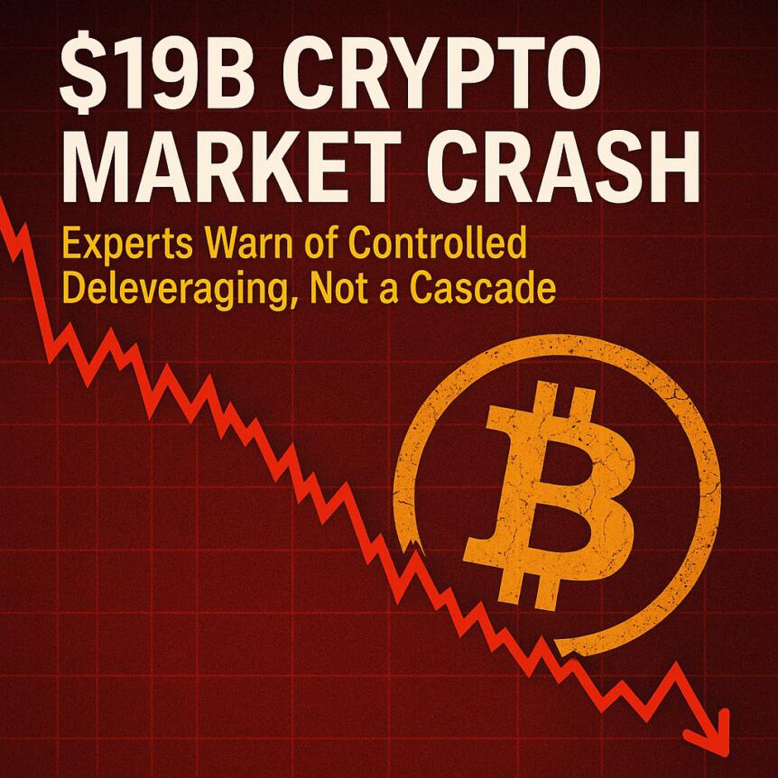 $19B Crypto Market Crash: Experts Warn of Controlled Deleveraging, Not a Cascade