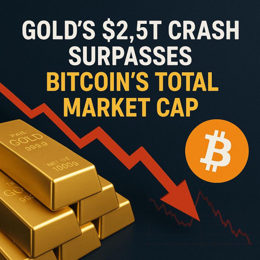 Gold’s $2.5T Crash Surpasses Bitcoin’s Total Market Cap