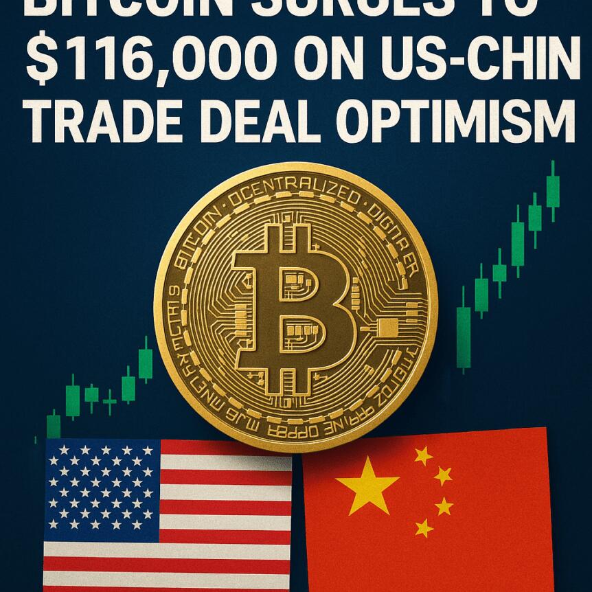 Bitcoin Surges to $116,000 on US-China Trade Deal Optimism