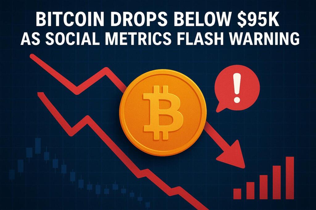 Bitcoin Drops Below $95K as Social Metrics Flash Warning