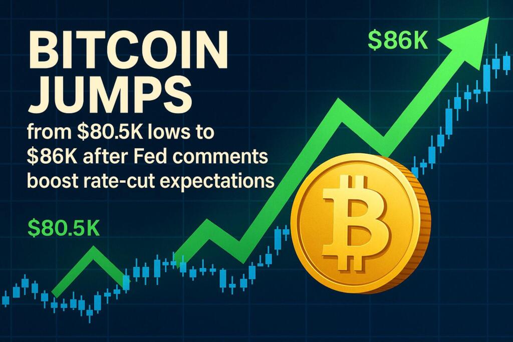 Bitcoin jumps from $80.5K lows to $86K after Fed comments boost rate-cut expectations