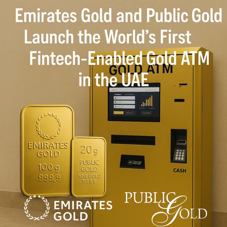 Emirates Gold and Public Gold Launch the World’s First Fintech-Enabled Gold ATM in the UAE