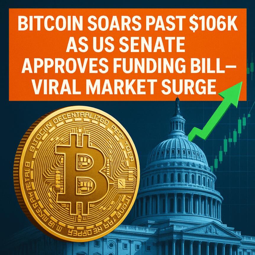 Bitcoin Soars Past $106K as US Senate Approves Funding Bill—Viral Market Surge
