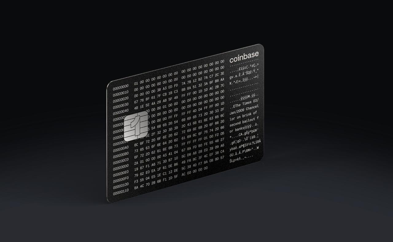 Coinbase and American Express to Launch Bitcoin-Inspired Credit Card Etched with Genesis Block Data
