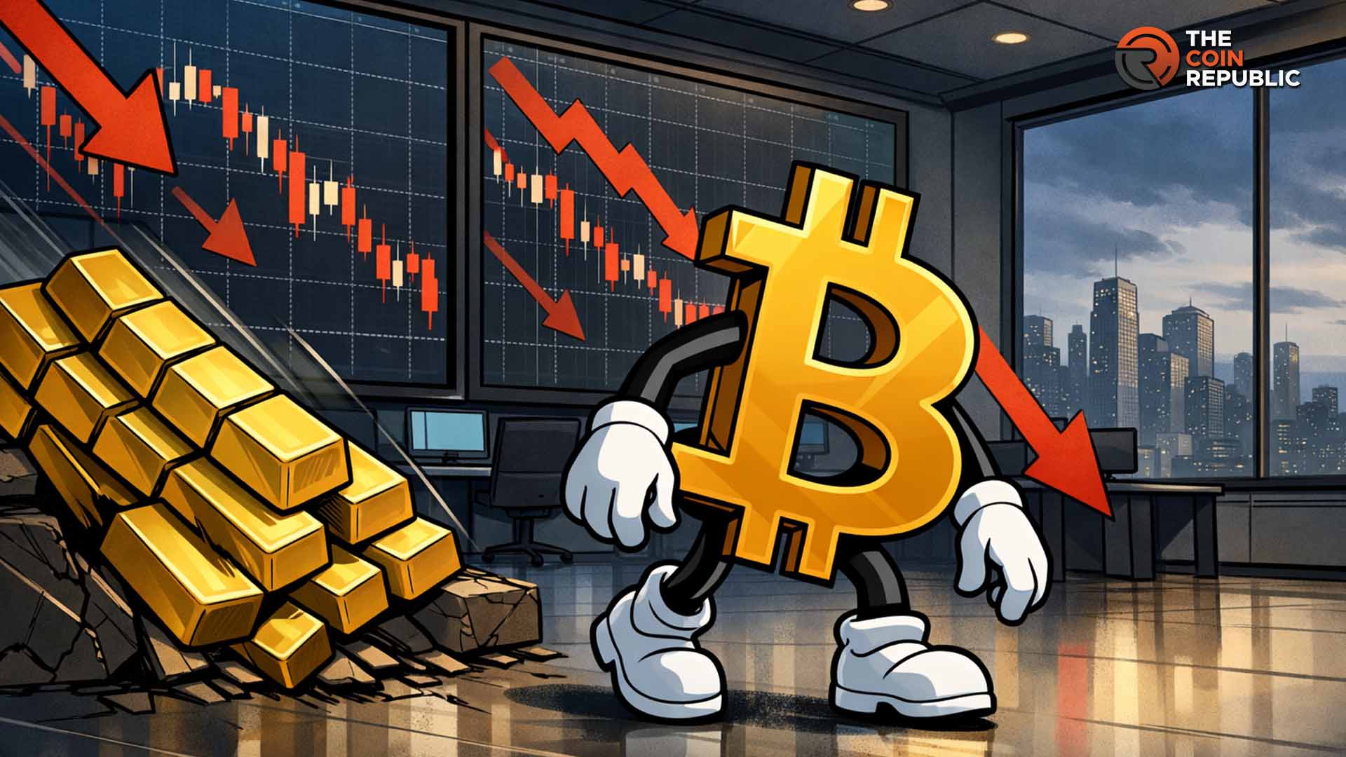 Bitcoin Price Drops as Gold Slumps and Crypto Market Slides