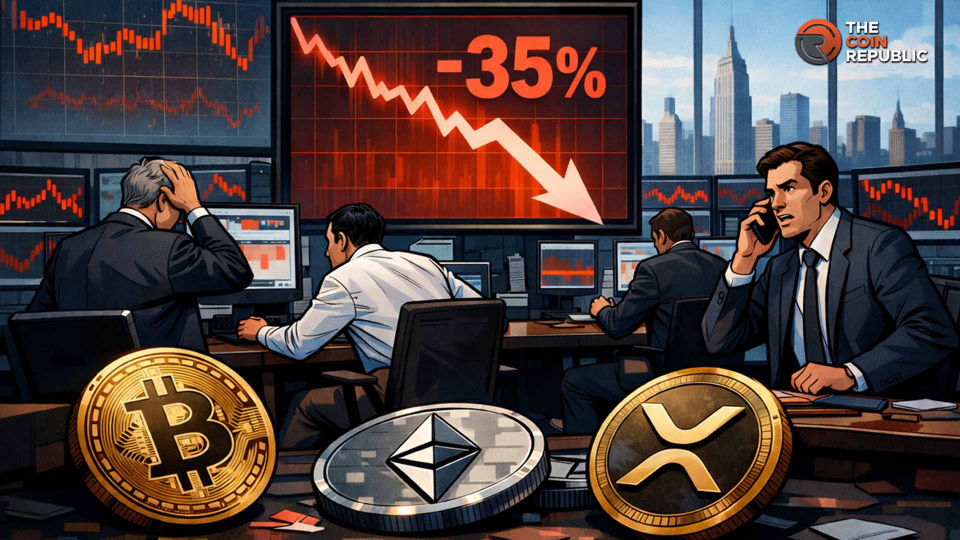 Crypto Stocks Slide as Yardeni Warns of 35% Market Crash