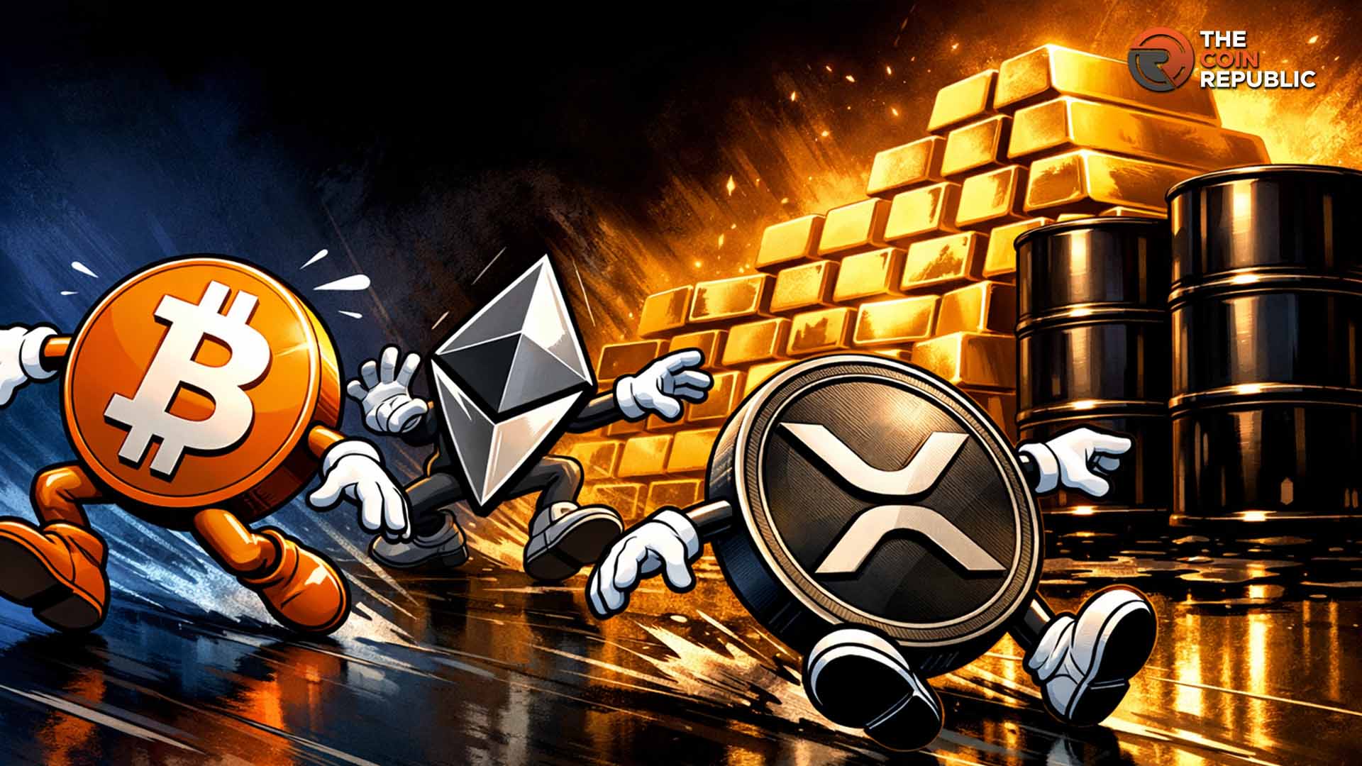 Crypto Market News: BTC, ETH & XRP Tumble Amid Surge in Crude Oil and Gold Prices